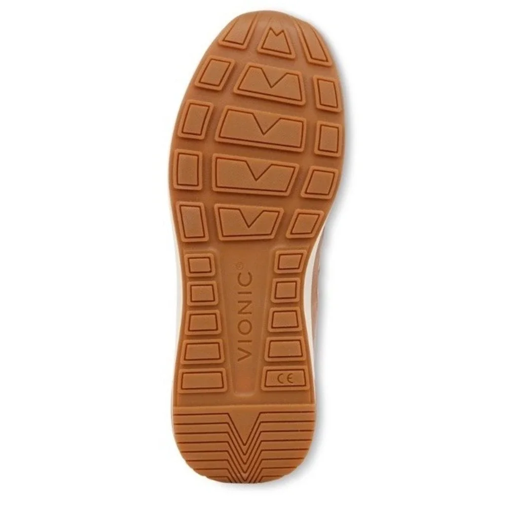 Vionic Sneaker Nova Womens 6.5 Macaroon‎ Brown Cream  Suede New